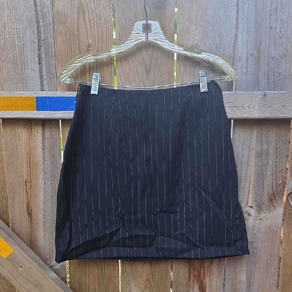 Black Pinstripe Skirt